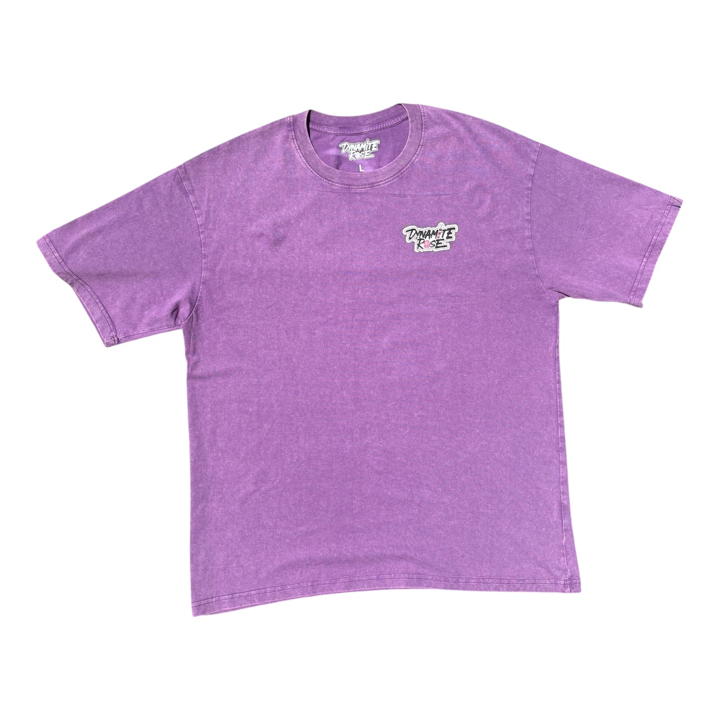 100% cotton acid wash logo tee