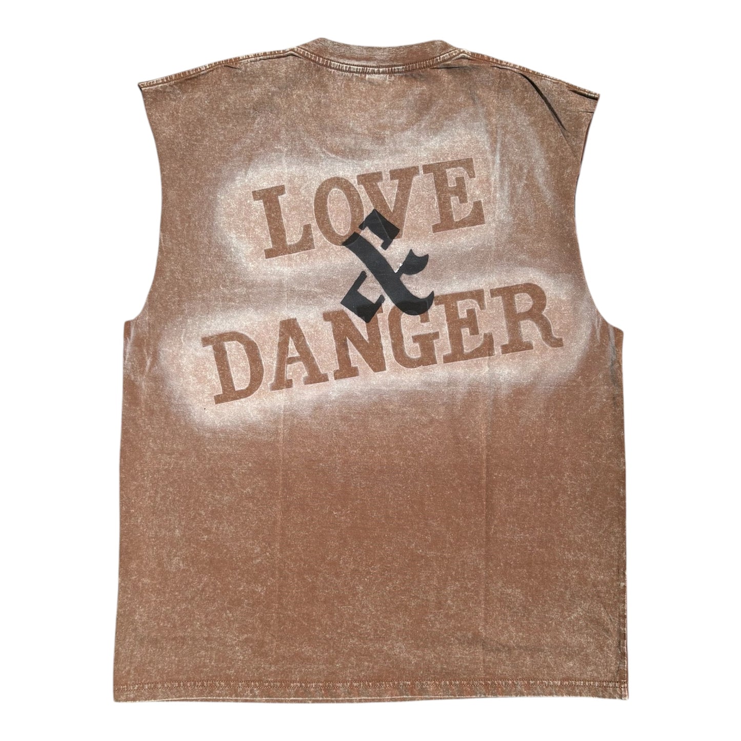 100% cotton acid wash sleeveless tee
