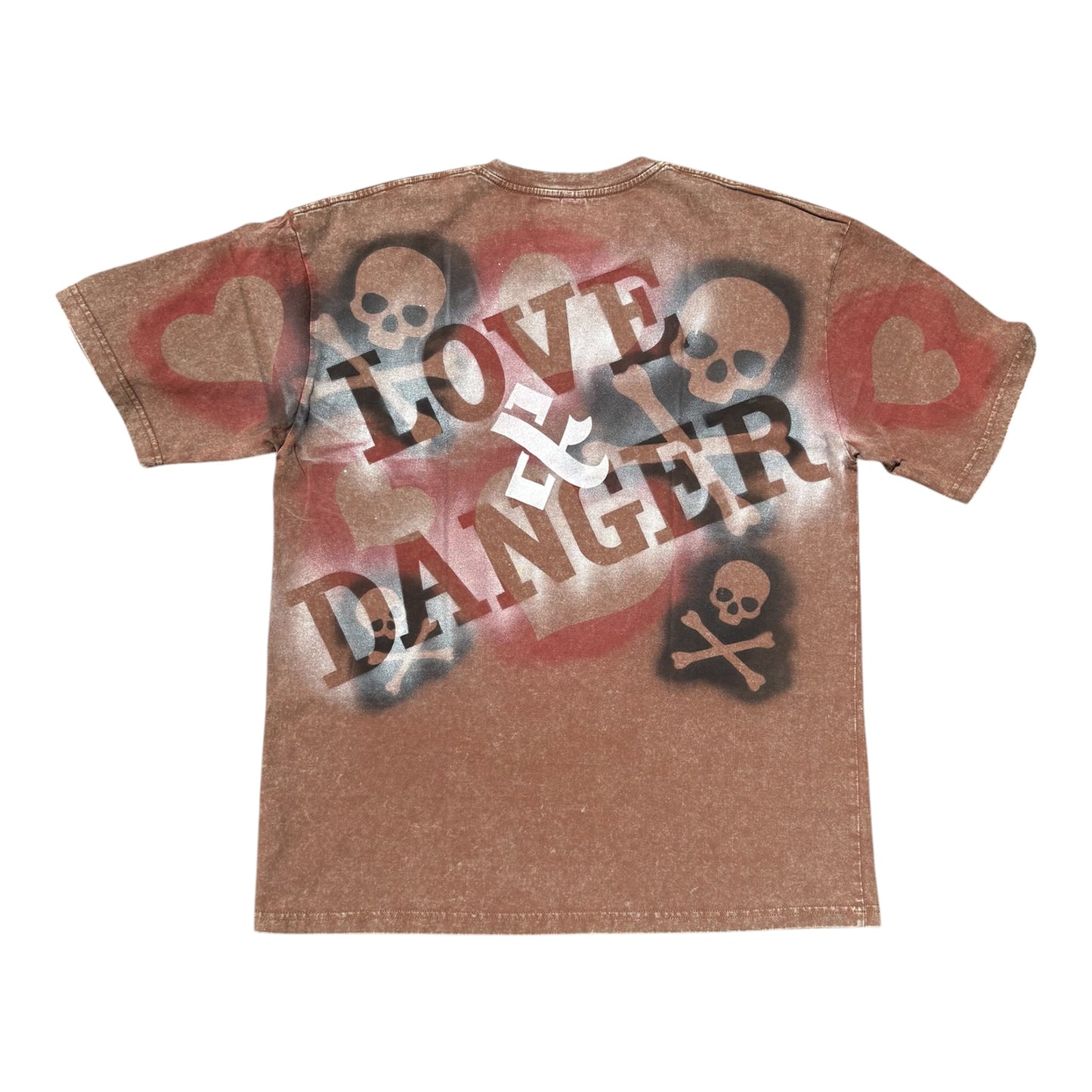 100% cotton acid wash logo tee
