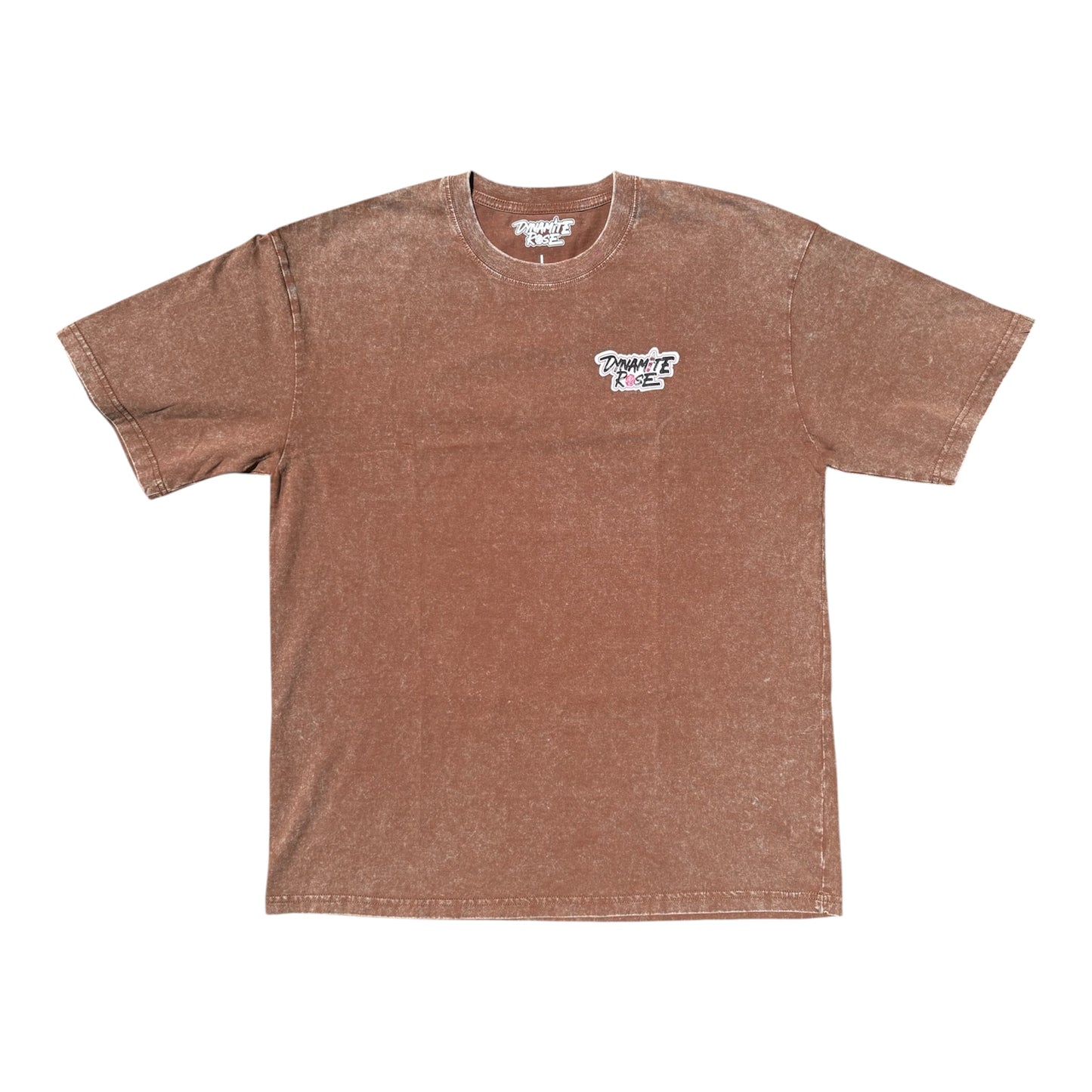 100% cotton acid wash logo tee