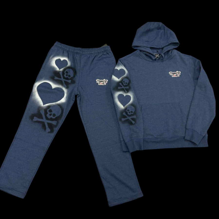 “Heart on my sleeve” Hoodie & Open-bottom set