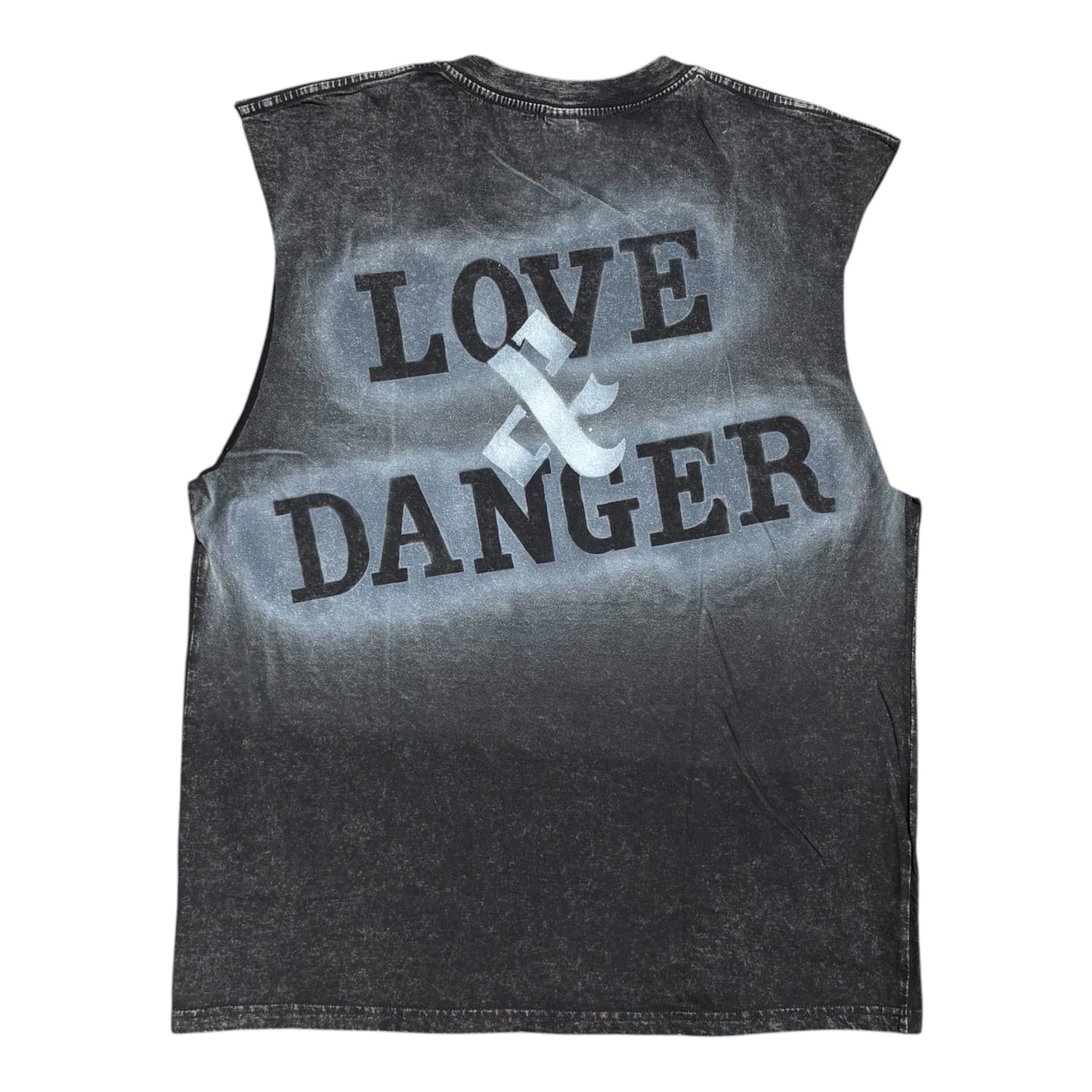 100% cotton acid wash sleeveless tee