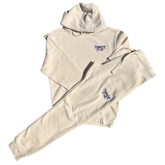 SAND/CREAM logo jogger set