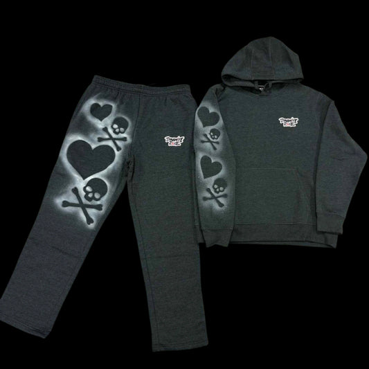 “Heart on my sleeve” Hoodie & Open-bottom set