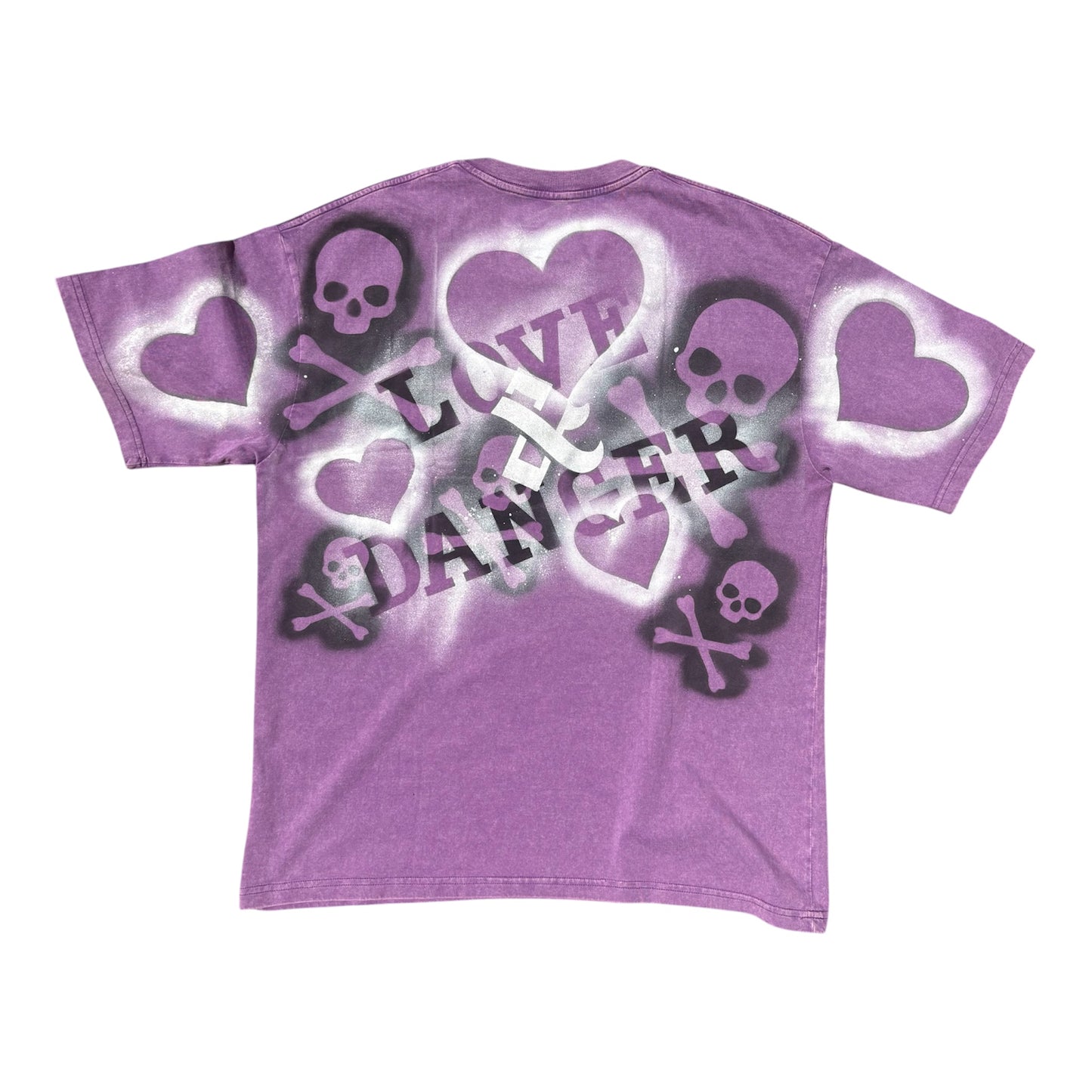 100% cotton acid wash logo tee