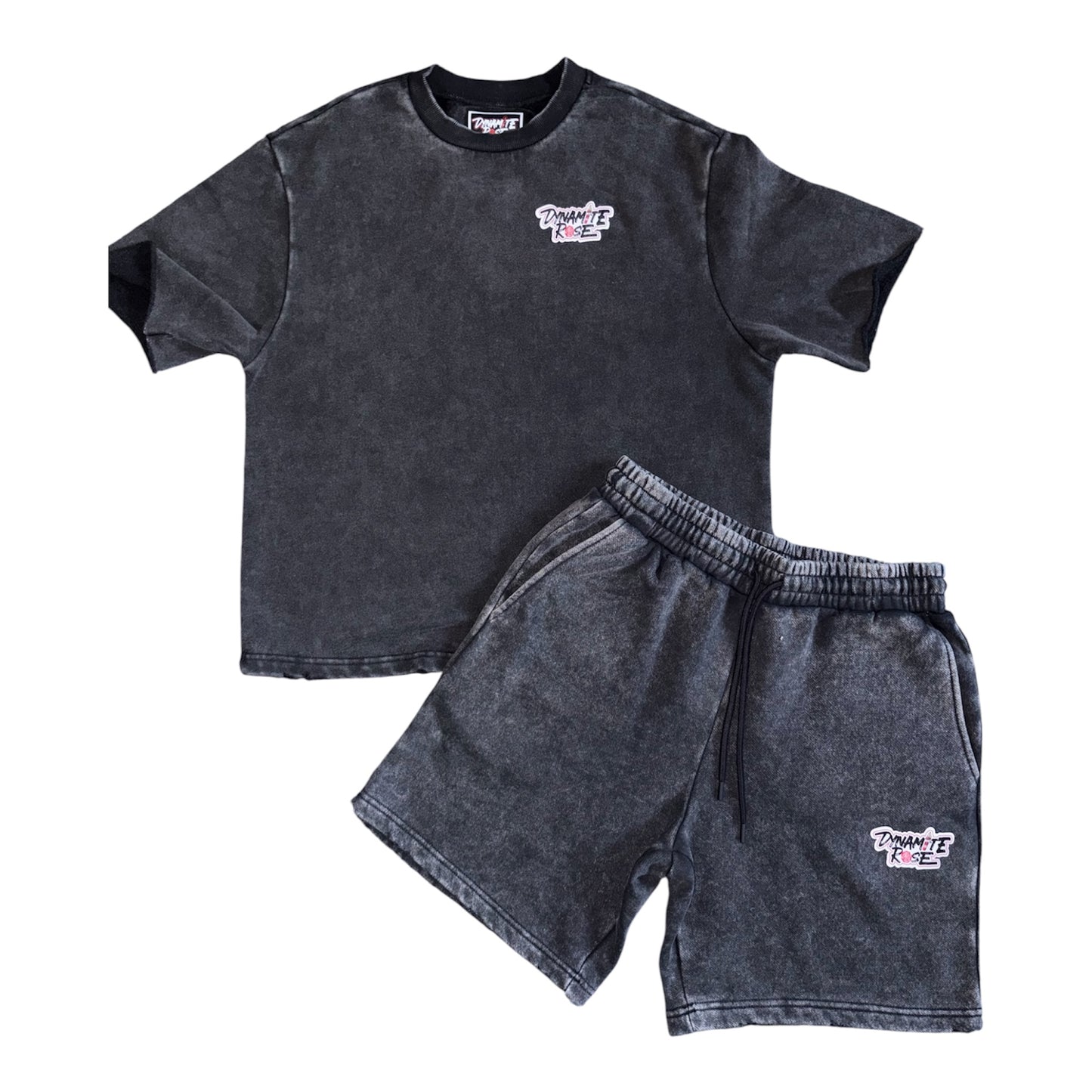 Acid washed Oversized short set