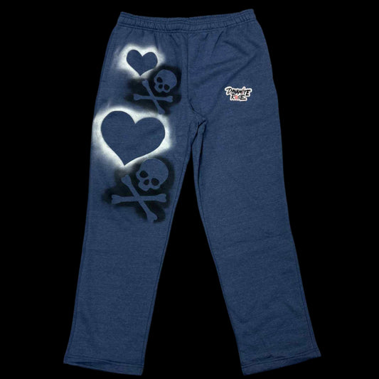 “Heart on my sleeve” Open-bottom pants