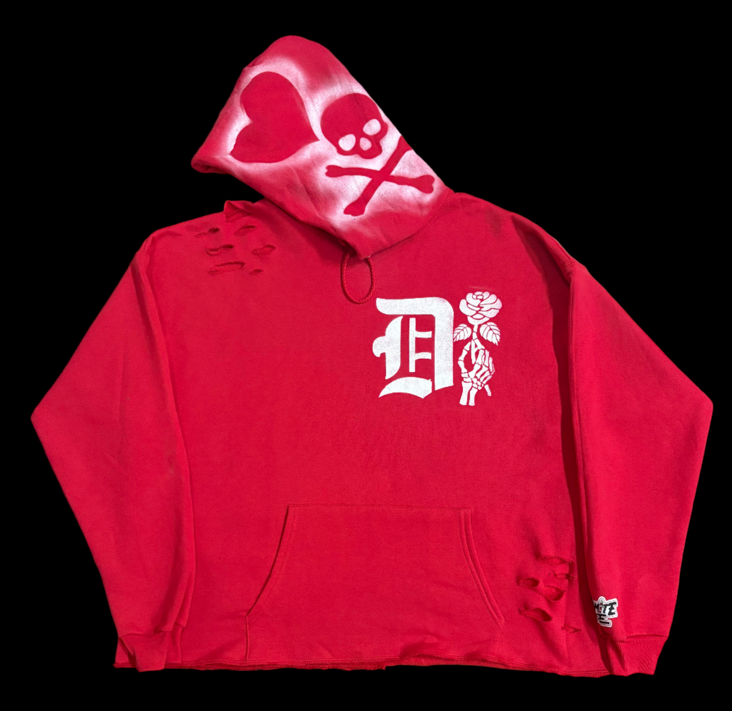 Distressed & cropped “YOUR FLOWERS” Hoodie