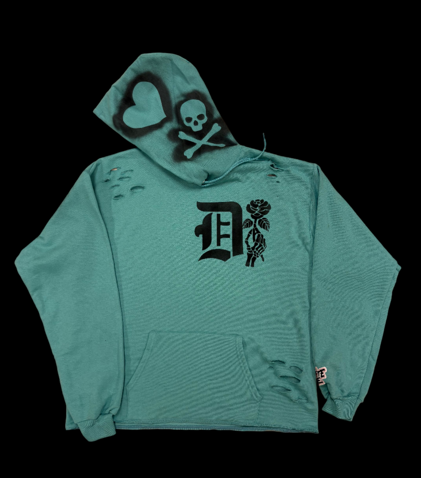 Distressed & Crooped “Your Flowers” Hoodie.